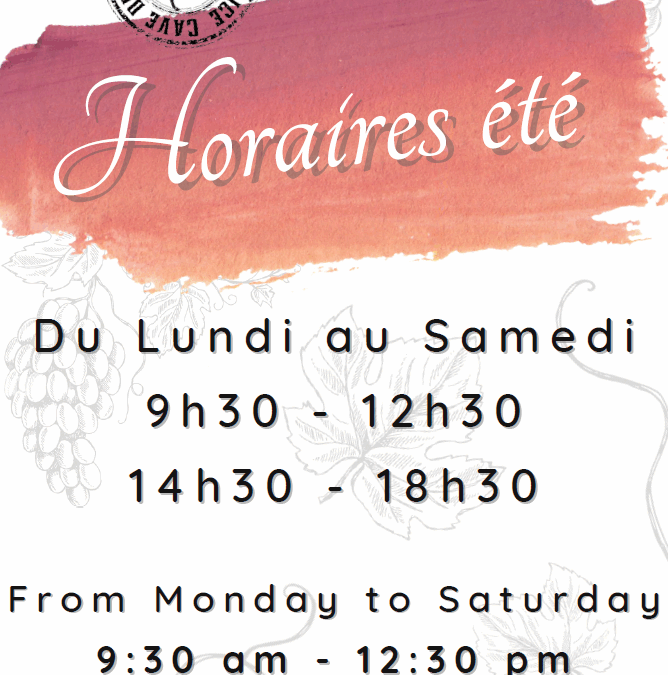 Horaires d’été