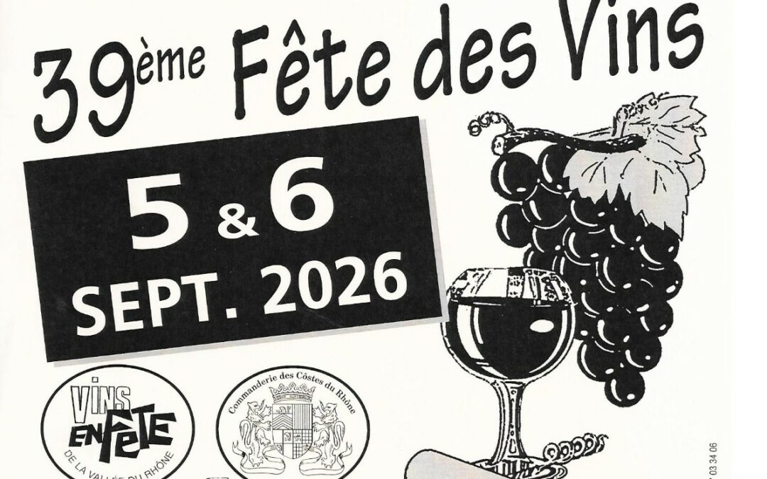 VOYER : 39ème Fête des Vins 5 & 6 SEPT. 2026